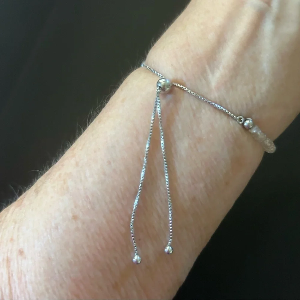 Rare Untreated Madagascar Zircon on Adjustable Sterling Bracelet